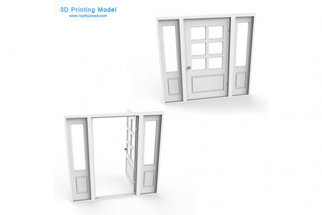 external door 3D Print Model .c4d .max .obj .3ds .fbx .stl .blend 