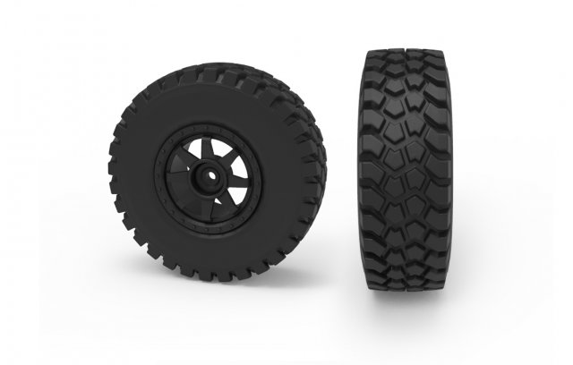 rough terrain tire Model Cetak 3D .c4d .max .obj .3ds .fbx .stl .blend 