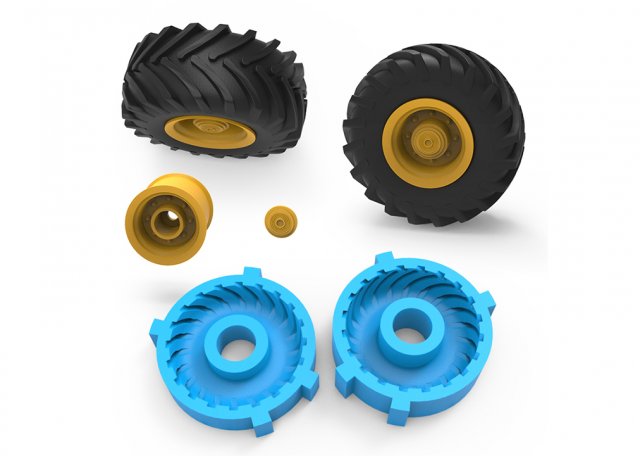tractor tire mold 3D-printmodel .c4d .max .obj .3ds .fbx .stl .blend 