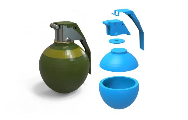 grenade 3D Print Model .c4d .max .obj .3ds .fbx .stl .blend 