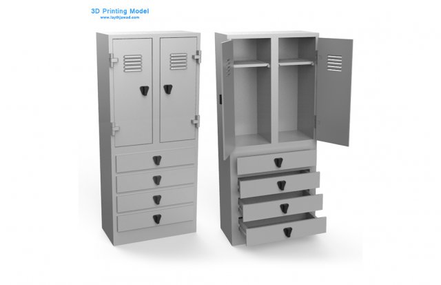 locker 3D Print Model .c4d .max .obj .3ds .fbx .stl .blend 