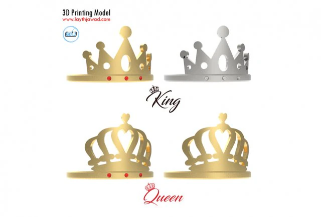 king - queen ring 3D Print Model .c4d .max .obj .3ds .fbx .stl .blend