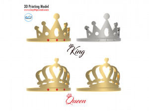 king - queen ring 3D Print Model