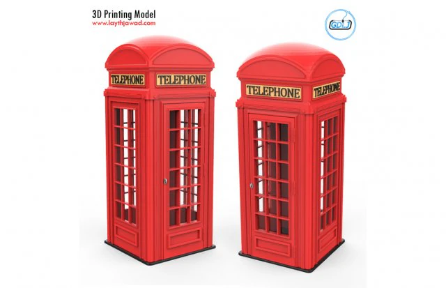 phone booth 3D Print Model .c4d .max .obj .3ds .fbx .stl .blend 