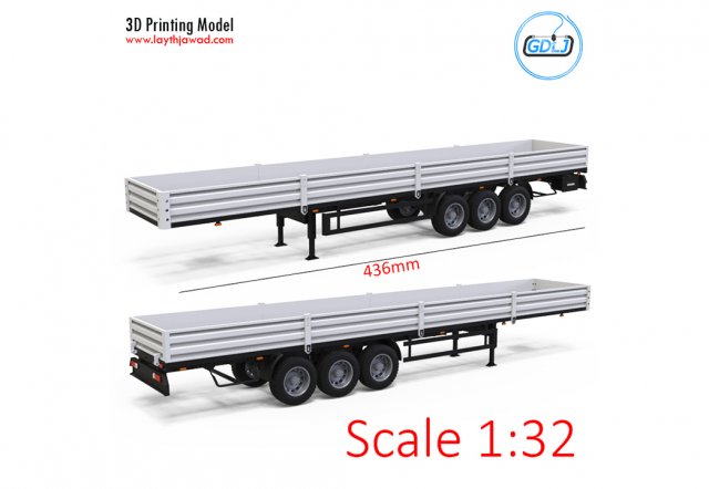 trailer 1-32 scale Model Cetak 3D .c4d .max .obj .3ds .fbx .stl .blend