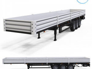 trailer 1-32 scale Model Cetak 3D