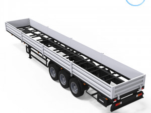 trailer 1-32 scale Model Cetak 3D