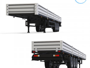 trailer 1-32 scale Model Cetak 3D