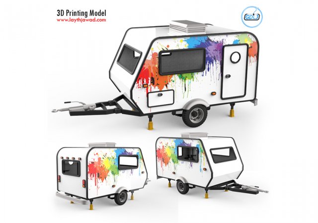 trailer travel Modello di stampa 3D .c4d .max .obj .3ds .fbx .stl .blend 