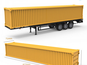 container trailer 132 Model do druku 3D