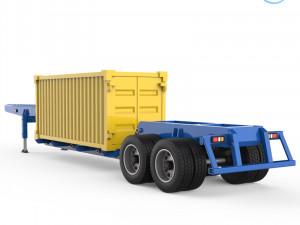heavy trailer with container 3d printing model Model Cetak 3D
