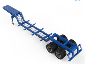 heavy trailer with container 3d printing model Model Cetak 3D