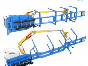 trailer for carrying logs with crane 3Dプリントモデル