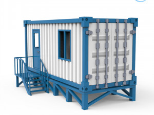 portable office container 3d printing model 3Dプリントモデル