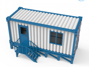 portable office container 3d printing model 3Dプリントモデル