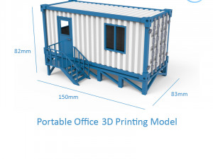 portable office container 3d printing model 3Dプリントモデル