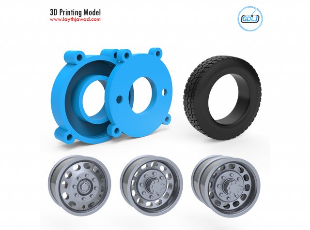 truck tire mold with 3 wheels 3d printing model Modèles 3D en vedette .c4d .max .obj .3ds .fbx .stl .blend 