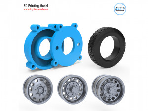 truck tire mold with 3 wheels 3d printing model 3D Print Model