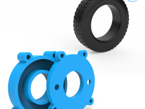 truck tire mold with 3 wheels 3d printing model Modèles 3D en vedette