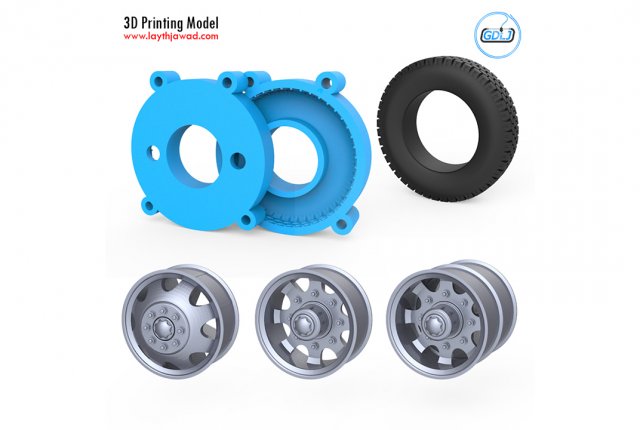 truck tire mold with 3 wheels 3d printing model Modelo de Impressão 3D .c4d .max .obj .3ds .fbx .stl .blend 
