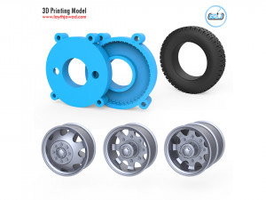 truck tire mold with 3 wheels 3d printing model 3Dプリントモデル