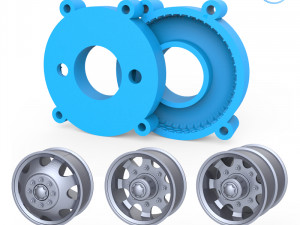 truck tire mold with 3 wheels 3d printing model Modelo de Impressão 3D