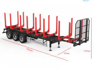 trailer for carrying logs Modello di stampa 3D