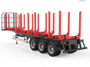 trailer for carrying logs Modello di stampa 3D