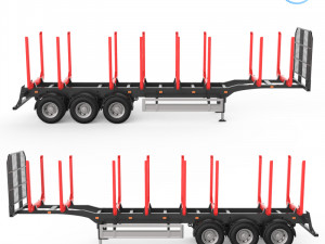 trailer for carrying logs Modello di stampa 3D