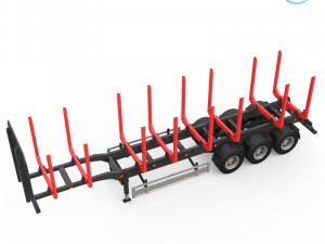trailer for carrying logs Modello di stampa 3D