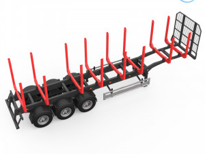 trailer for carrying logs Modello di stampa 3D