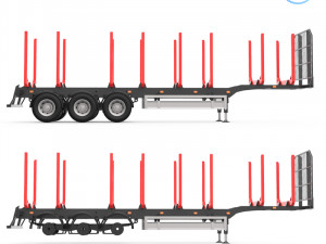 trailer for carrying logs Modello di stampa 3D