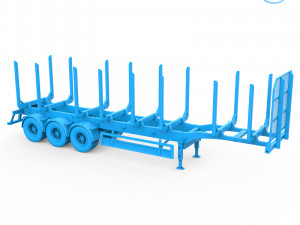 trailer for carrying logs Modello di stampa 3D