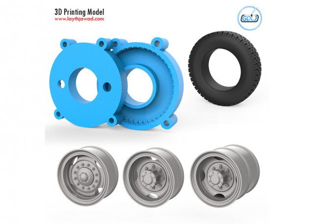 truck tire mold with 3 wheels Modelo de Impressão 3D .c4d .max .obj .3ds .fbx .stl .blend 