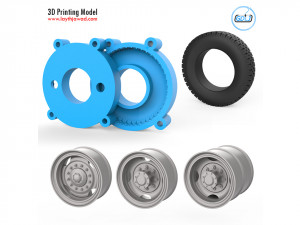 truck tire mold with 3 wheels 3D Print Models