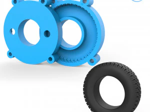 truck tire mold with 3 wheels 3D Print Model