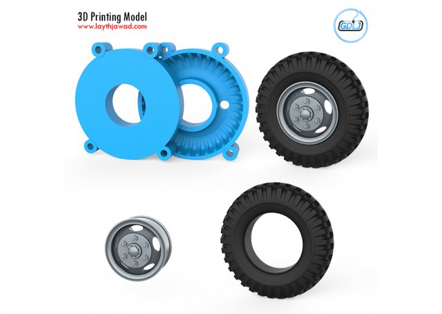 truck tire mold with wheel 3D Принт Модель .c4d .max .obj .3ds .fbx .stl .blend 