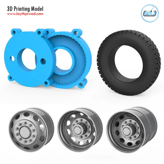 truck tire mold with 3 wheels 3D Print Model .c4d .max .obj .3ds .fbx .stl .blend 