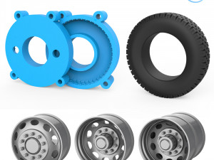 truck tire mold with 3 wheels 3D Print Model