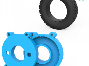 truck tire mold with 3 wheels 3D Print Model