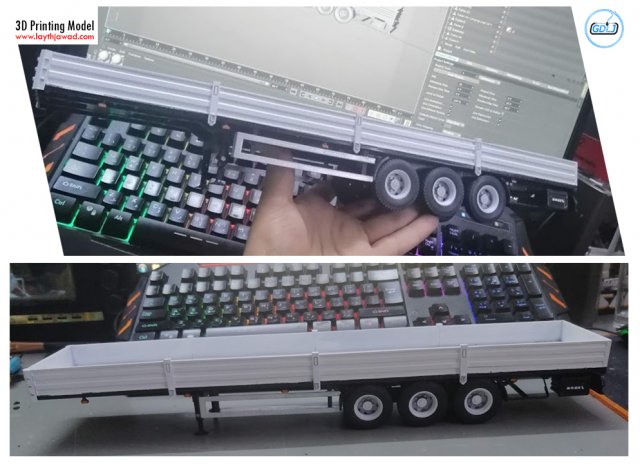 heavy lorry trailer 3d printing model 3D 프린트 모델 .c4d .max .obj .3ds .fbx .stl .blend 