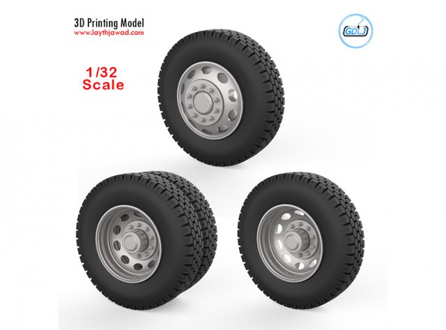 truck wheels 1-32 Modelo de Impressão 3D .c4d .max .obj .3ds .fbx .stl .blend 