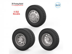 truck wheels 1-32 3D Print Model