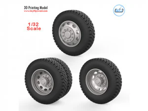 truck wheels 1-32 3Dプリントモデル