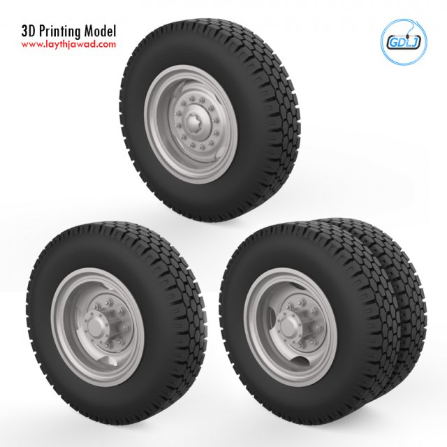 truck wheels 1-32 3D 打印模型 .c4d .max .obj .3ds .fbx .stl .blend 