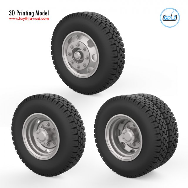 truck wheels 1-32 3D Принт Модель .c4d .max .obj .3ds .fbx .stl .blend 