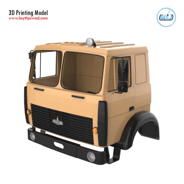 maz 5516 military cabin - full professional version Modello di stampa 3D .c4d .max .obj .3ds .fbx .stl .blend 