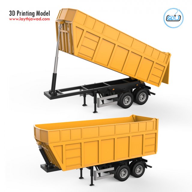 dumper trailer v1 3D-Druckmodell .c4d .max .obj .3ds .fbx .stl .blend 