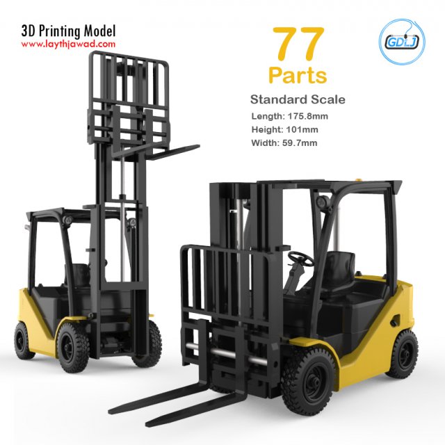 clark s20 53 forklift truck - pro version Modello di stampa 3D .c4d .max .obj .3ds .fbx .stl .blend 
