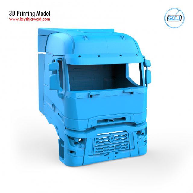 renault truck t 2019 3D 프린트 모델 .c4d .max .obj .3ds .fbx .stl .blend 